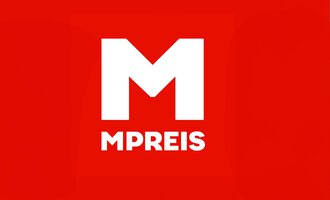 The image shows a red logo with a large white "M" and the inscription "MPREIS" below it. It is simple and easy to read. | © Logo MPreis