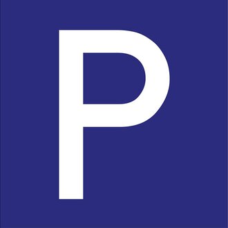 A simple and modern logo with a large, white "P" on a blue background. It may symbolize a brand or a service. | © Parkplatz