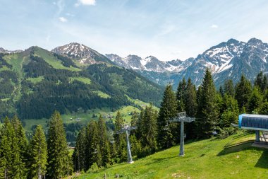 Bergstation einer Seilbahn in den Alpen mit Bergen, Wäldern und Skilift in Oberstdorf, Deutschland. | © Oberstdorf · Kleinwalsertal Bergbahnen